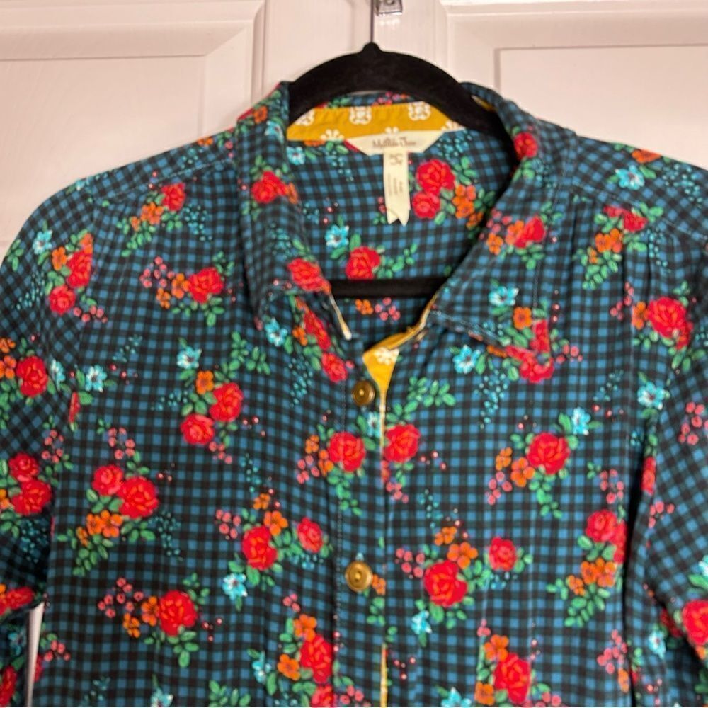 Matilda Jane Women’s Choose Your Own Path Fa La La Plaid Floral Dress Size S